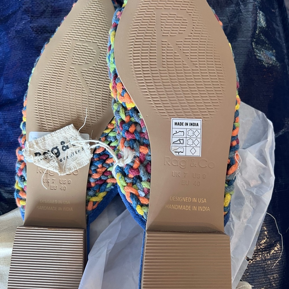 NWT | Rag & Co Colorful Handcrafted Slippers, Size 9 - Picture 7 of 7